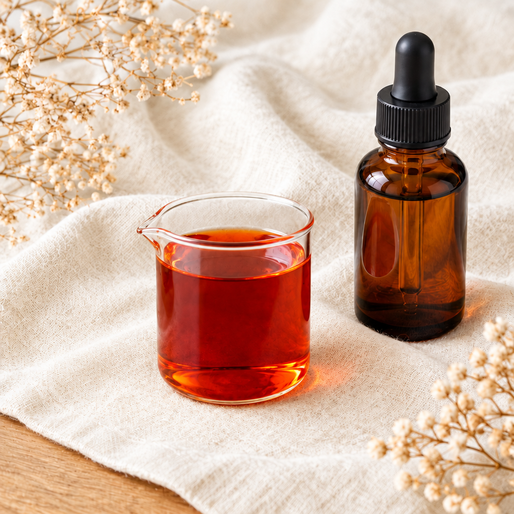 Spice oleoresin extract in a glass beaker